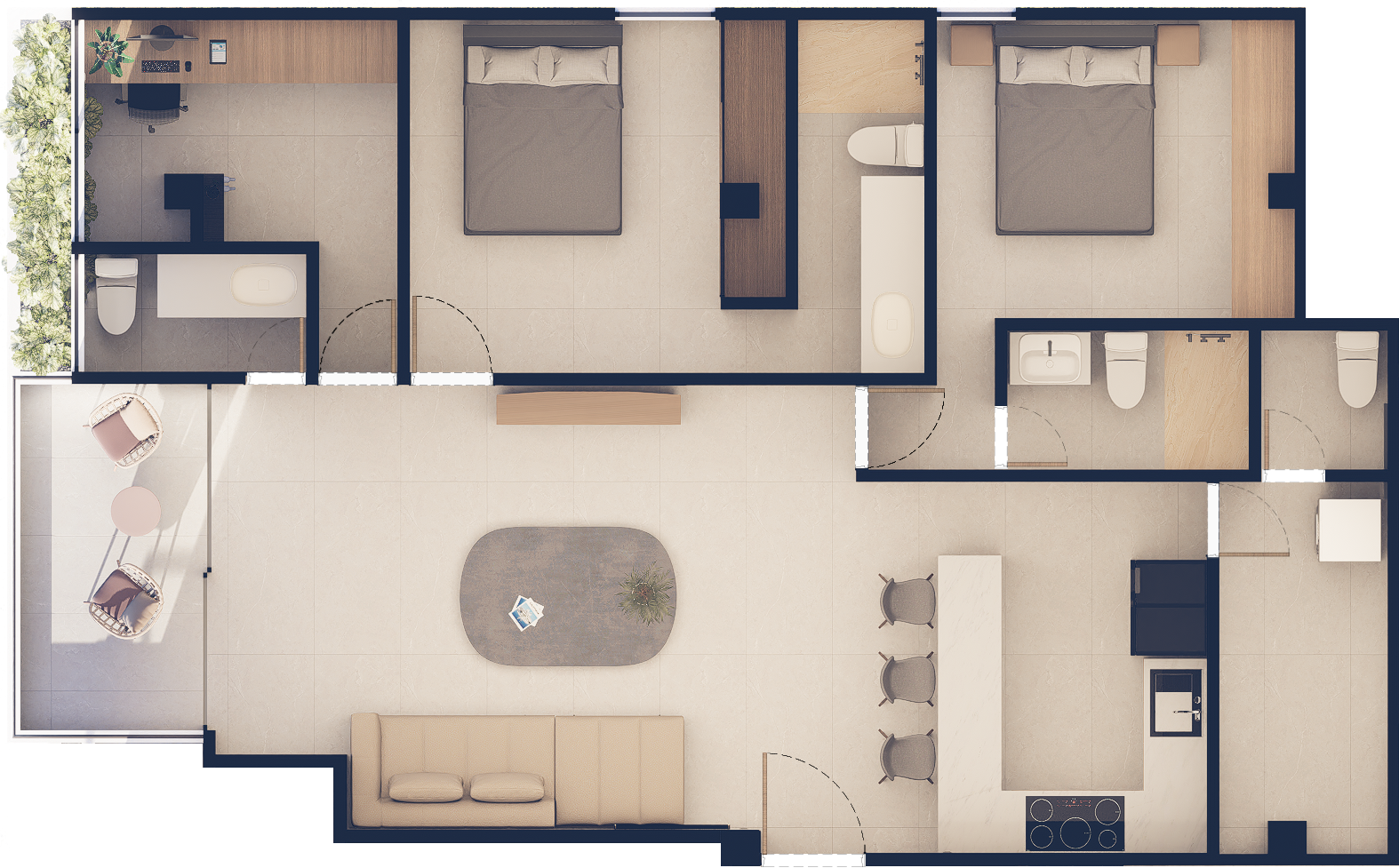 Plano Apartamento Tipo B